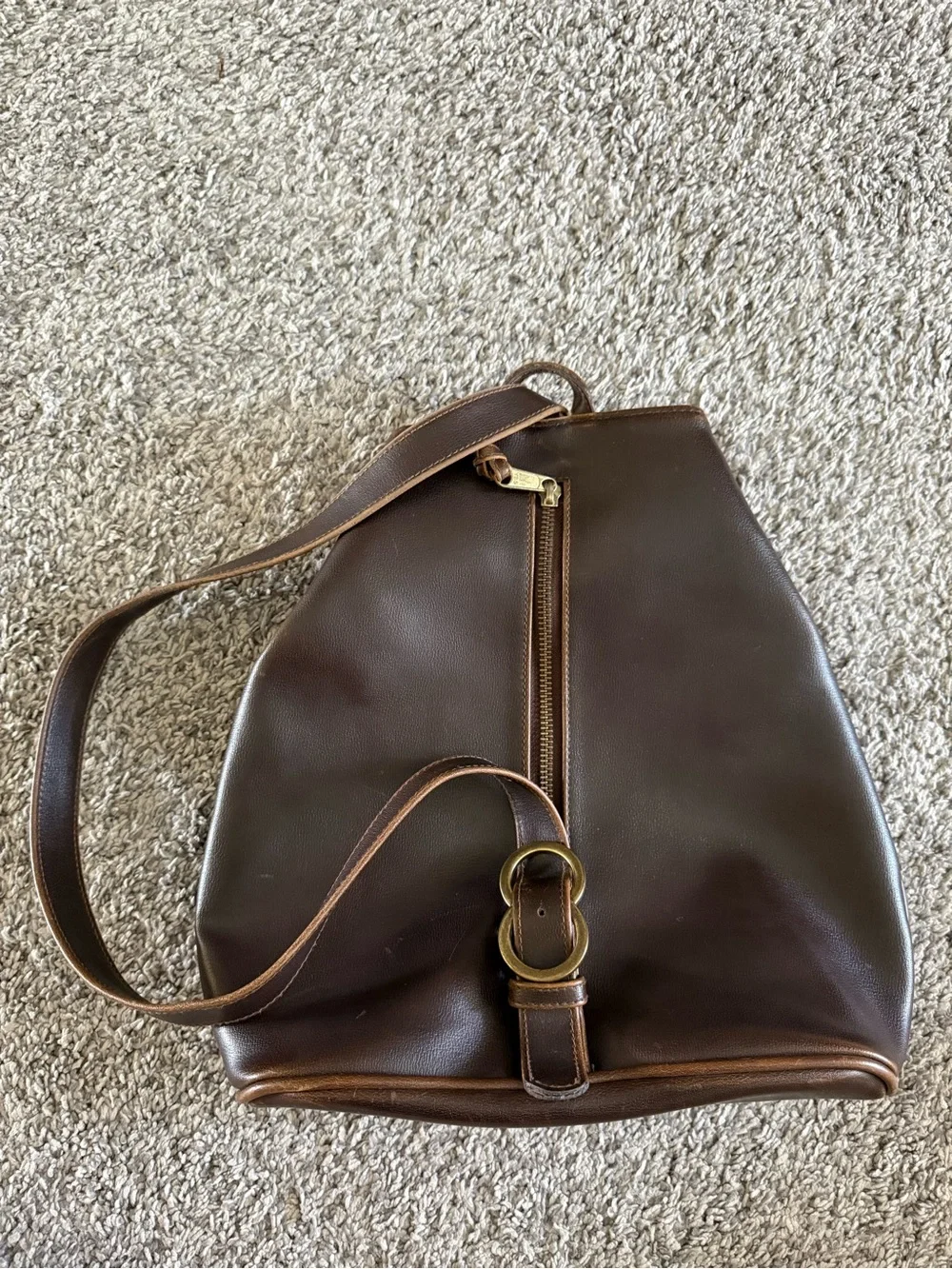 Liz Claiborne brown leather sling back bag